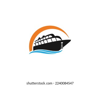 Creative Ship Design Concept Vector Illustration on a White Background.