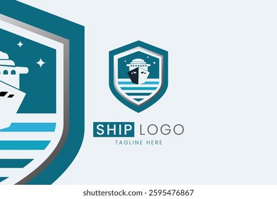 Creative ship logo vector template