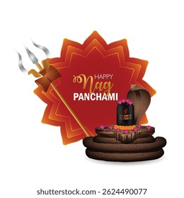 Shivling criativo para feliz nag panchami festival