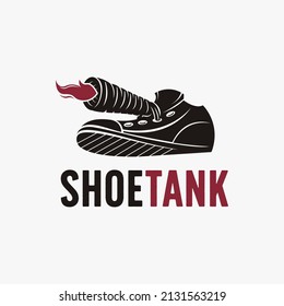 Creative shoe tank logo, shoe store logo icon vector on white background