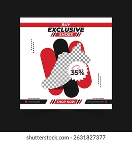 Creative Shoes Brand Social Media Template Design. Marketing Advertising Post Design