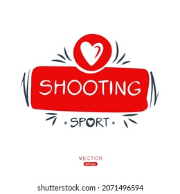 Creative (shooting) Sport sticker, logo template, vector illustration.