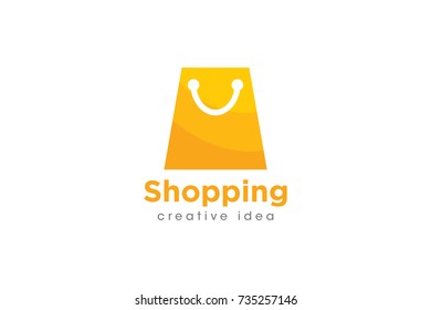 Creative Shopping Bag Concept Logo Design Template