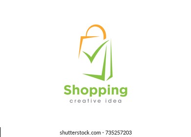 Creative Shopping Bag Concept Logo Design Template