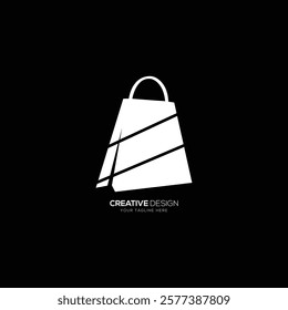 Creative shopping bag icon logo