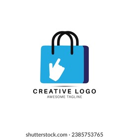 Creative shopping bag logo design icon