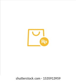 Creative shopping bag vector design isolated on white background. Icon for ecommerce, marketplace, and business.