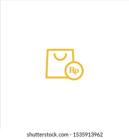Creative shopping bag vector design isolated on white background. Icon for ecommerce, marketplace, and business.