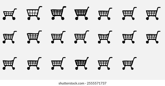 Creative Shopping Cart Icon for E-commerce Website Interface Design