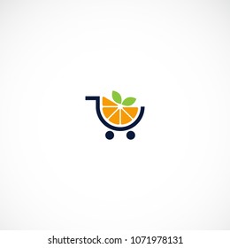 Creative Shopping Cart Lemon Fruit Vector Designs