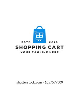 Diseño creativo del logotipo del carro de la compra