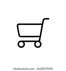 Creative shopping cart vector line art illustration.