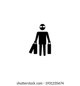 icono de compras creativas con bolsa de compras 