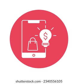 Creative shopping Vector Icon con colores de fondo de moda que pueden editar o modificar fácilmente

