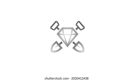 símbolo de diseño del vector del logotipo del diamante de palas creativas