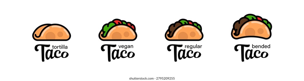 A Creative Showcase of Tacos Featuring Tortilla, Vegan, Regular, and Bended Variations, Celebrating Diverse Flavors and Culinary Styles