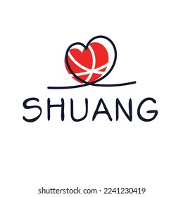 Nombre creativo (Shuang), ilustración vectorial.
