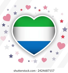 Creative Sierra Leone Flag Heart Icon