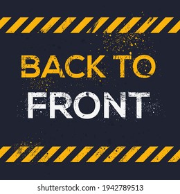 Creative Sign (back to front) design, vector illustration.