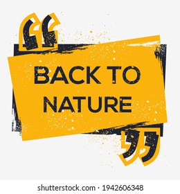 Diseño de signo creativo (de vuelta a la naturaleza), ilustración vectorial.