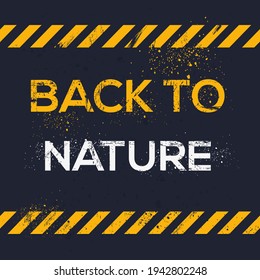 Kreatives Zeichen (zurück zur Natur) Design, Vektorgrafik.