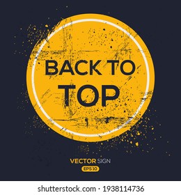 Creative Sign (back to top) design, vector illustration.