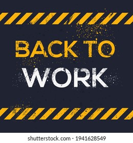 Creative Sign (back to work) design, vector illustration.