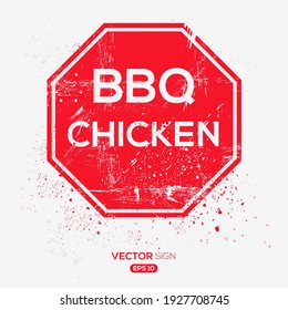 Creative Sign (BBQ chicken) design, vector illustration.