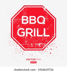 Creative Sign (BBQ Grill) Design, Vektorgrafik.