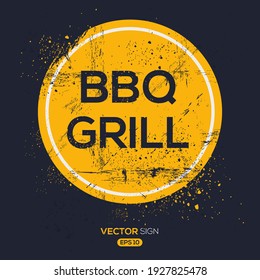 Creative Sign (BBQ Grill) Design, Vektorgrafik.