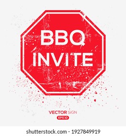 Creative Sign (BBQ invite) design ,vector illustration.