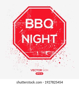 Creative Sign (BBQ night) design ,vector illustration.