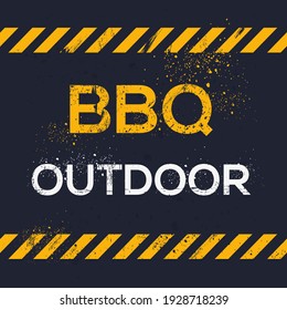 Creative Sign (BBQ Outdoor) Design, Vektorgrafik.