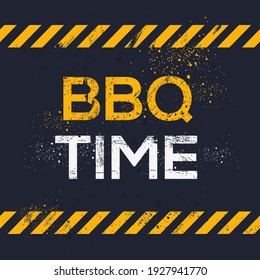 Creative Sign (BBQ time) design ,vector illustration.
