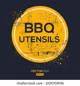 Creative Sign (BBQ utensils) design ,vector illustration.