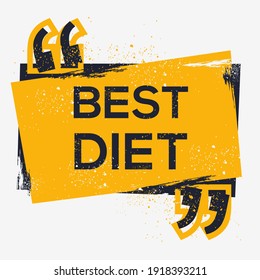 Creative Sign (best diet) design ,vector illustration.