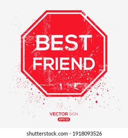 Creative Sign (best friend) design ,vector illustration.