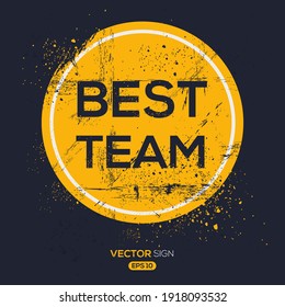 Diseño de signo creativo (mejor equipo), ilustración vectorial.