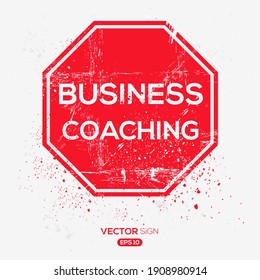 Creative Sign (Business Coaching) design ,vector illustration.