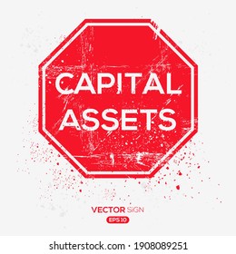 Creative Sign (Capital Assets) design ,vector illustration.