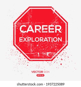 Creative Sign (career Exploration) Design, Vector Illustration.