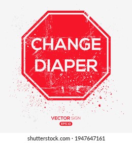 Creative Sign (Change diaper) Design, Vektorgrafik.