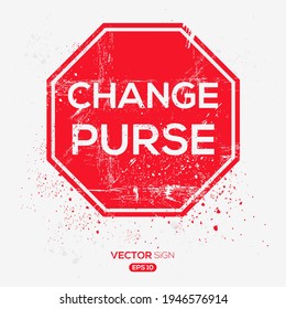 Creative Sign (change purse) design, vector illustration.