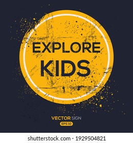 Diseño Signo creativo (explorar niños), ilustración vectorial.
