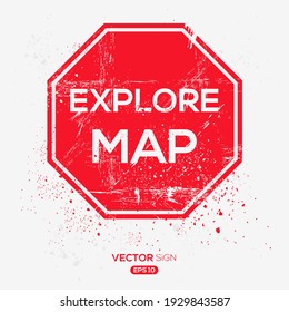 Creative Sign (explore map) design ,vector illustration.