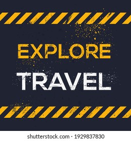 Diseño Signo creativo (explorar viajes), ilustración vectorial.