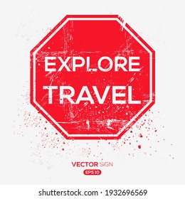 Diseño Signo creativo (explorar viajes), ilustración vectorial.