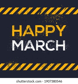 Creative Sign (Happy march) design ,vector illustration.
