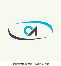 Firma creativa Logotipo de vectores de letras modernas con letras CA