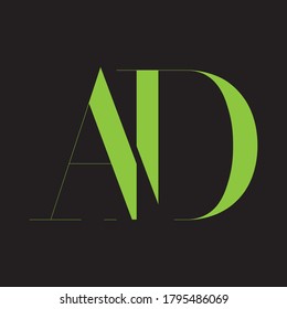 Creative sign Modern Letters Vector Logo With AD Letters